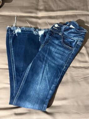 KanCan Dark Blue Frayed Hem Girls' Jeans
